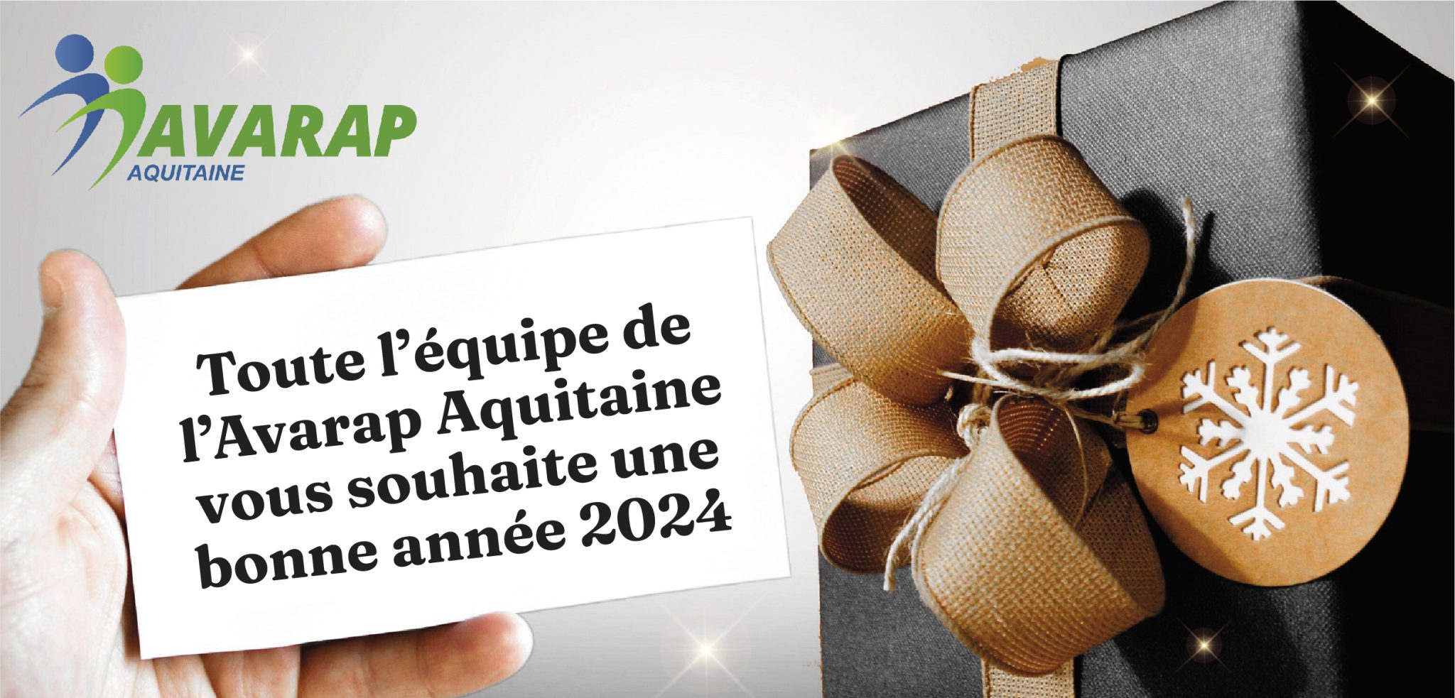 Carte de vÅ“ux de l'Avarap Aquitaine, pour souhaiter une bonne annÃ©e 2024.