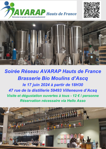 Afterwork Réseau le 17 juin 2024 à la brasserie Bio Moulins d’Ascq