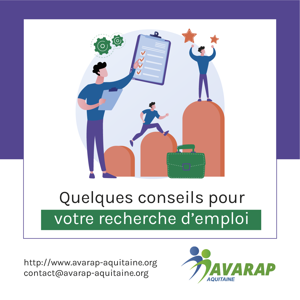Conseil de l'Avarap Aquitaine pour retrouver un emploi.