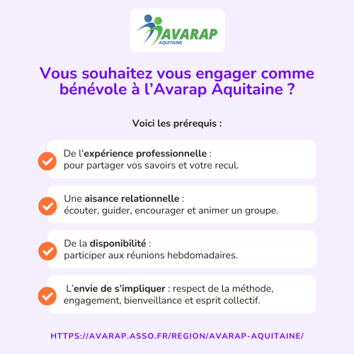 Vous souhaitez vous engager comme bénévole à l’Avarap Aquitaine ?