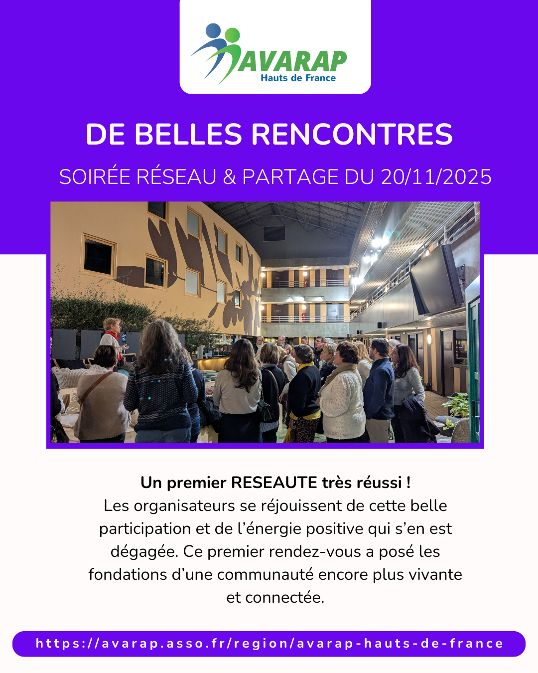 De belles rencontres lors de la soirée RESAUTE organisée par Avarap Hauts de France le 20 novembre 2025