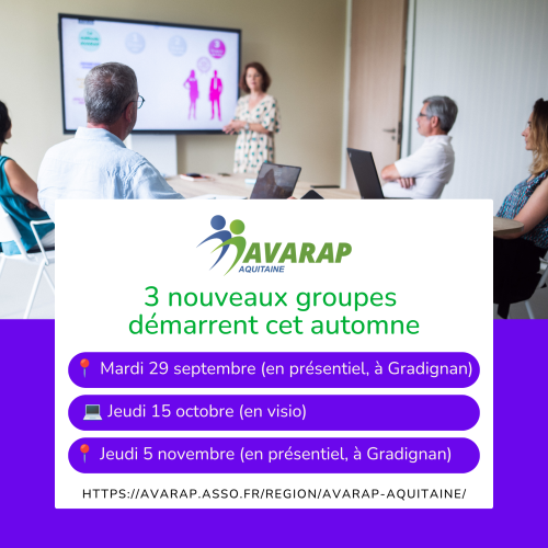 Faites le point sur votre carrière : L&rsquo;AVARAP Aquitaine lance trois nouveaux groupes cet automne !